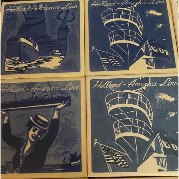 HOLLAND AMERICA CRUISE LINE Ceramic Tiles Tray Serving 11 tiles Delft - Picture 2 of 9